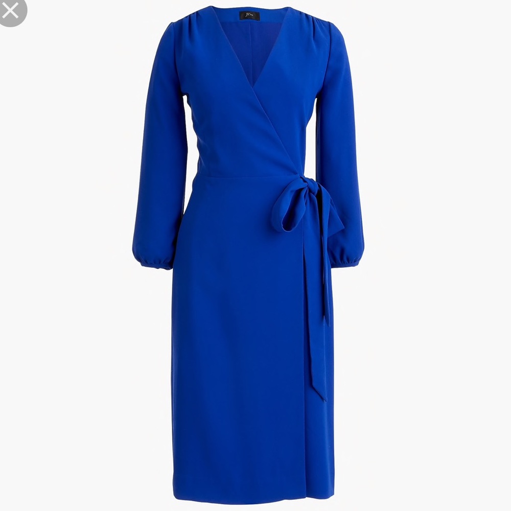 J. Crew Cobalt Blue Wrap Midi Dress